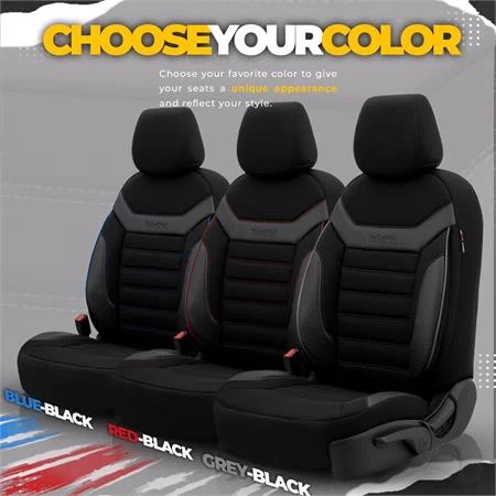 Premium Lacoste Leather Car Seat Covers Individual Series - Black Grey For Bmw 2 Series Active Tourer 2014 Onwards - Image 2
