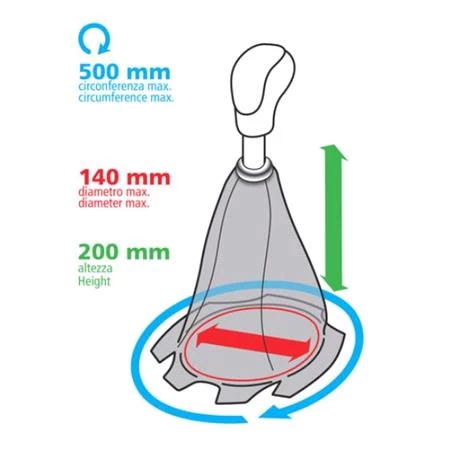 Pilot Premium Sport, Perforated Leather Gear Shift Lever Boot - Black - Red - Image 2