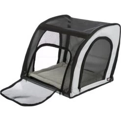 Trixie Enclosed Pet Car Kennel With Mesh Screens And Seat Belt Slots