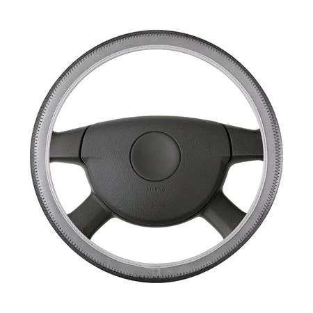Walser Soft Grip Steering Wheel Cover - Styler - 38 Cm - Black And Grey