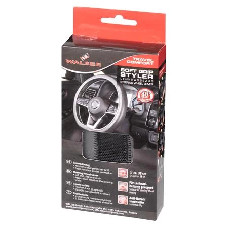 Walser Soft Grip Steering Wheel Cover - Styler - 38 Cm - Black And Grey - Image 4