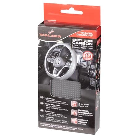 Walser Soft Grip Steering Wheel Cover - Carbon - 38 Cm - Grey - Image 4