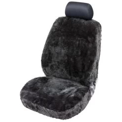 Cozy Universal Lambskin Car Seat Cover In Black