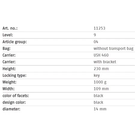 Abus Granit 460 U - Lock Bicycle Lock With Ush460 Carrier - 230mm - Image 3