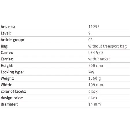 Abus Granit 460 U - Lock Bicycle Lock With Ush460 Carrier - 300mm - Image 3