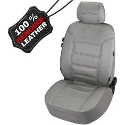 Luxury Leather Front Seat Cover - Grey