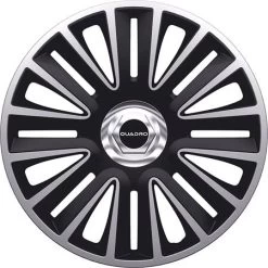 Petex Quadro Black - Silver Premium 14 Inch Wheel Trim Set Of 4