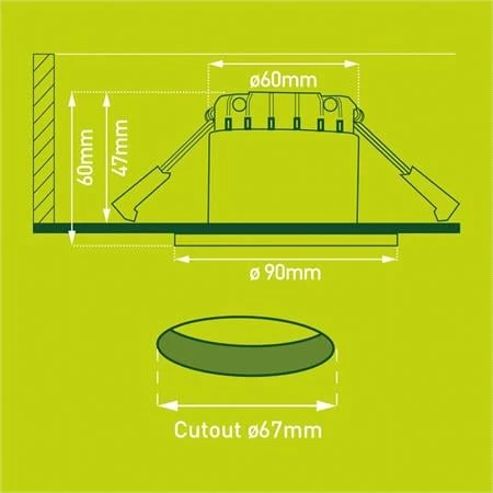 Luceco Ip65 F - Type Compact Regressed Dimmable Fire Rated Led Downlight - White Bezel - 4000k - Image 6