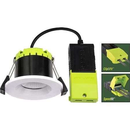 Luceco Ip65 F - Type Compact Regressed Dimmable Fire Rated Led Downlight - White Bezel - 3000k - Image 2