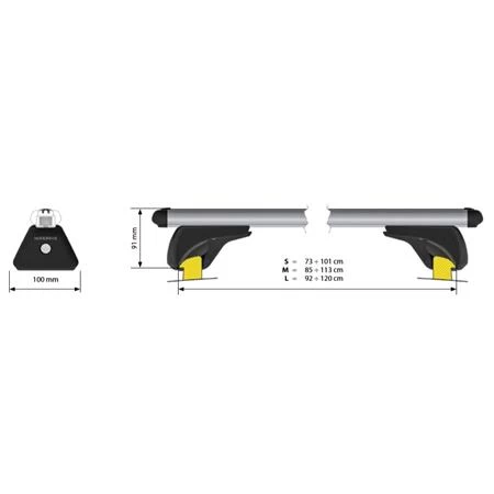 Nordrive Alumia Silver Aluminium Aero Roof Bars For Bmw 2 Series Active Tourer 2014 Onwards, With Solid Roof Rails - Image 4