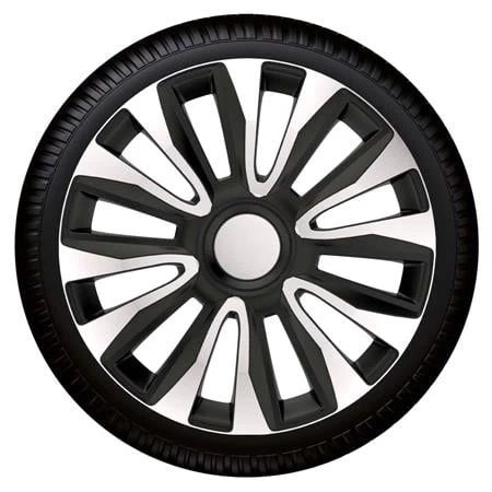 Petex Avalon Black - Silver Premium 15 Inch Wheel Trim Set Of 4