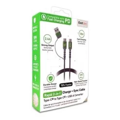 Gadjet Rapid 2 - In - 1 Charge And Sync 2.4a Type - C To Type - C Cable - 1.2 Meter