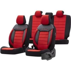 Premium Fabric Car Seat Covers Comfortline - Red For Bmw 2 Series Active Tourer 2014 Onwards