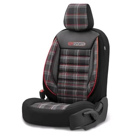 Premium Jacquard Leather Car Seat Covers Gti Sport - Red For Bmw 2 Series Active Tourer 2014 Onwards - Image 2