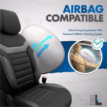 Premium Lacoste Leather Car Seat Covers Individual Series - Black Grey For Bmw 2 Series Active Tourer 2014 Onwards - Image 10