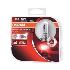 Osram 12v 60/55w Night Breaker Silver H4 Bulbs - 100% Brighter - Twin Pack