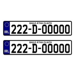 Irish Legal Car Registration Plates - Double Set