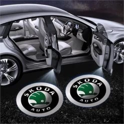 Skoda Car Door Led Puddle Lights Set (X2) - Wireless