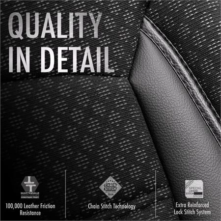 Premium Cotton Leather Car Seat Covers Sport Plus Line - Black For Bmw 2 Series Active Tourer 2014 Onwards - Image 5