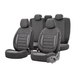 Premium Cotton Leather Car Seat Covers Sport Plus Line - Black For Bmw 2 Series Active Tourer 2014 Onwards