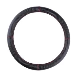 Steering Wheel Cover - Carbon Look Red Stitching - 37 - 39cm